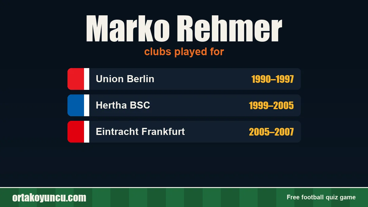 Marko Rehmer: clubs and years