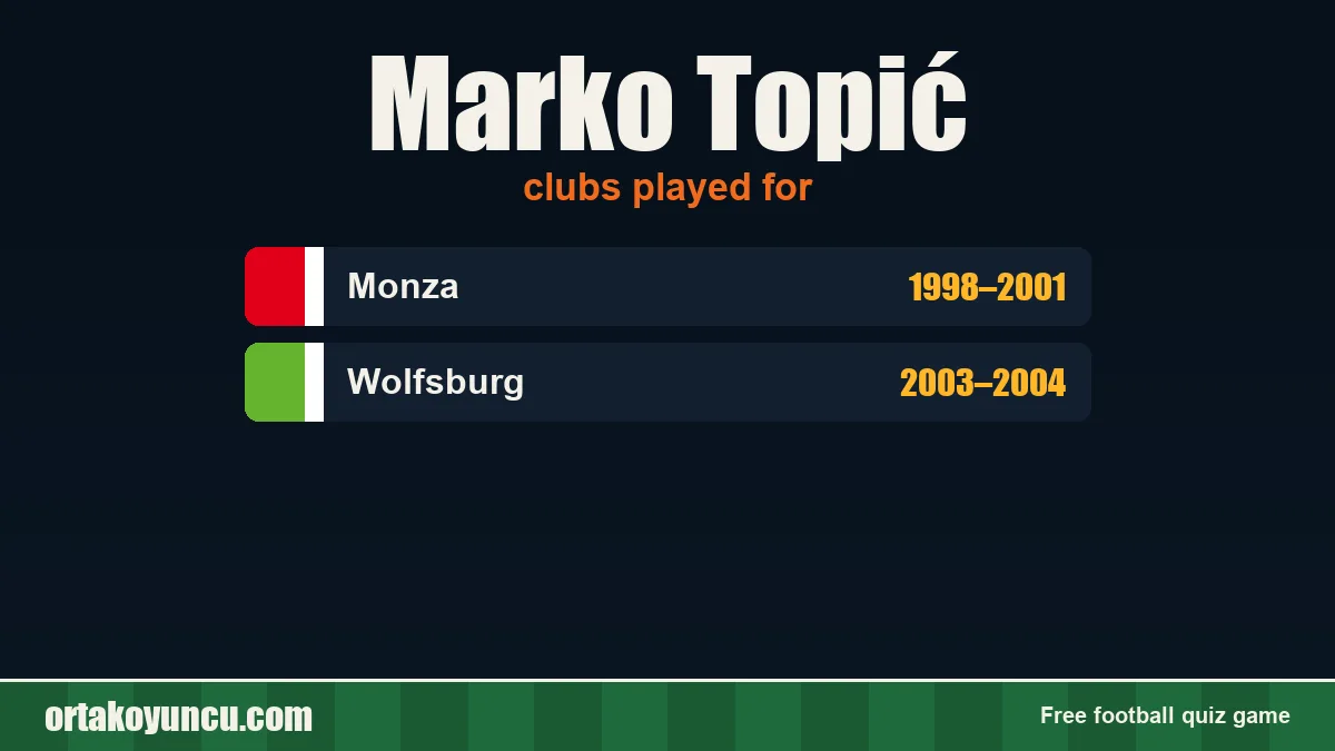 Marko Topić: clubs and years