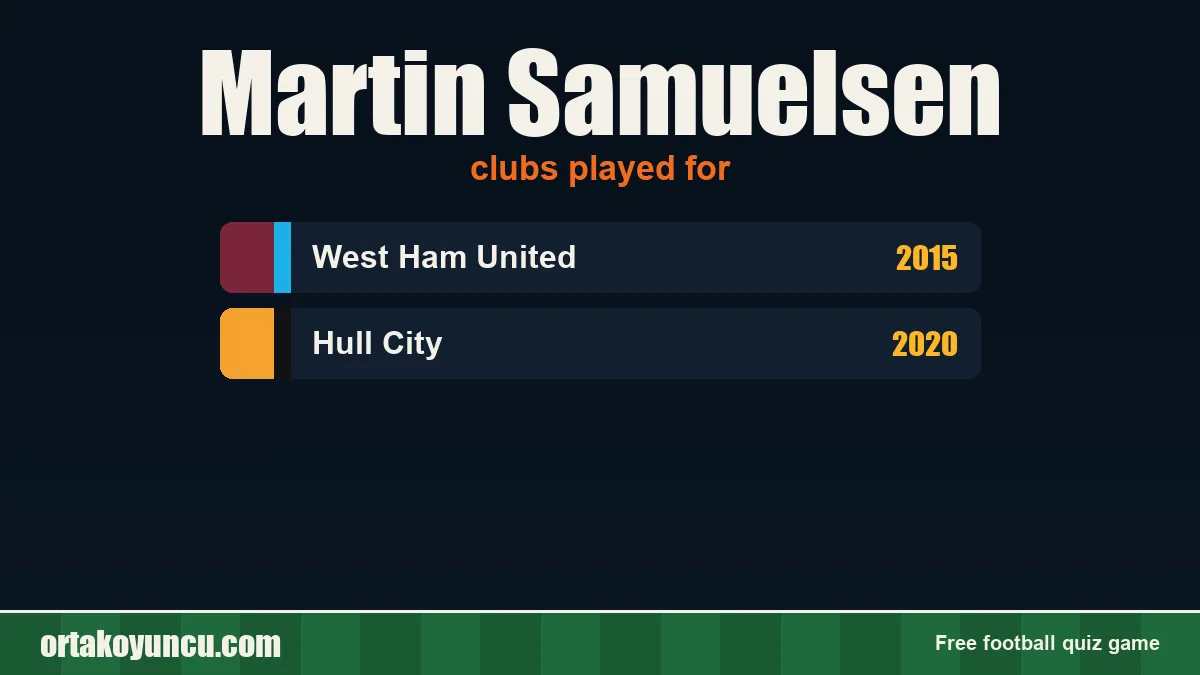 Martin Samuelsen: clubs and years