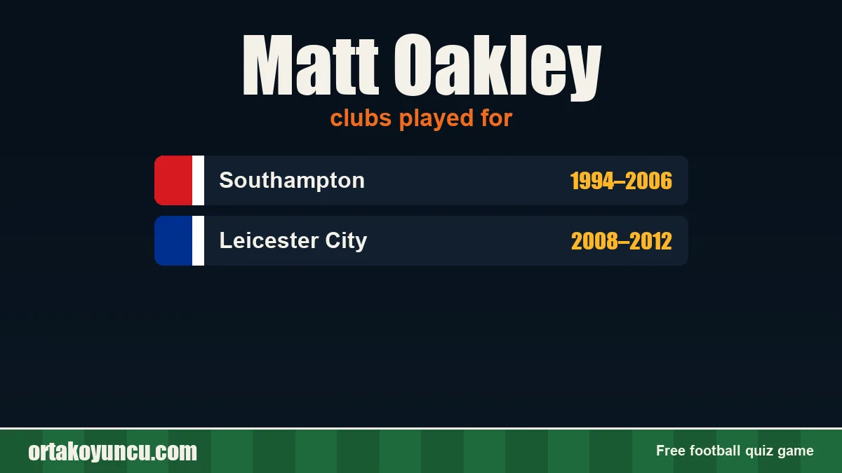 Matt Oakley: clubs and years