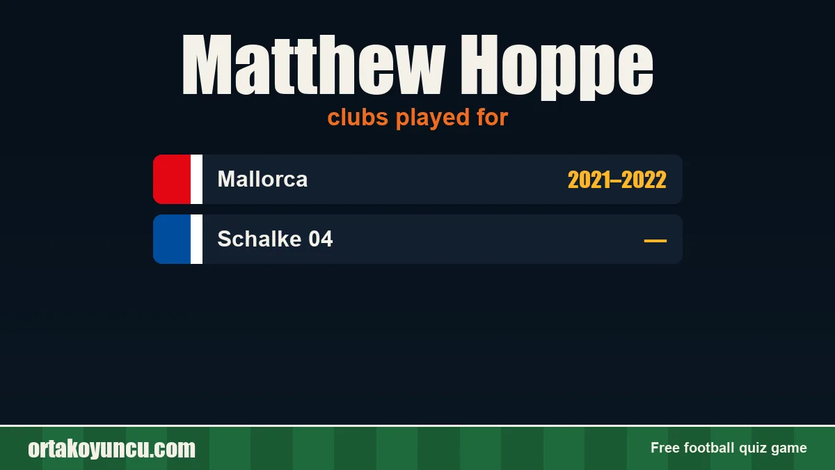 Matthew Hoppe: clubs and years
