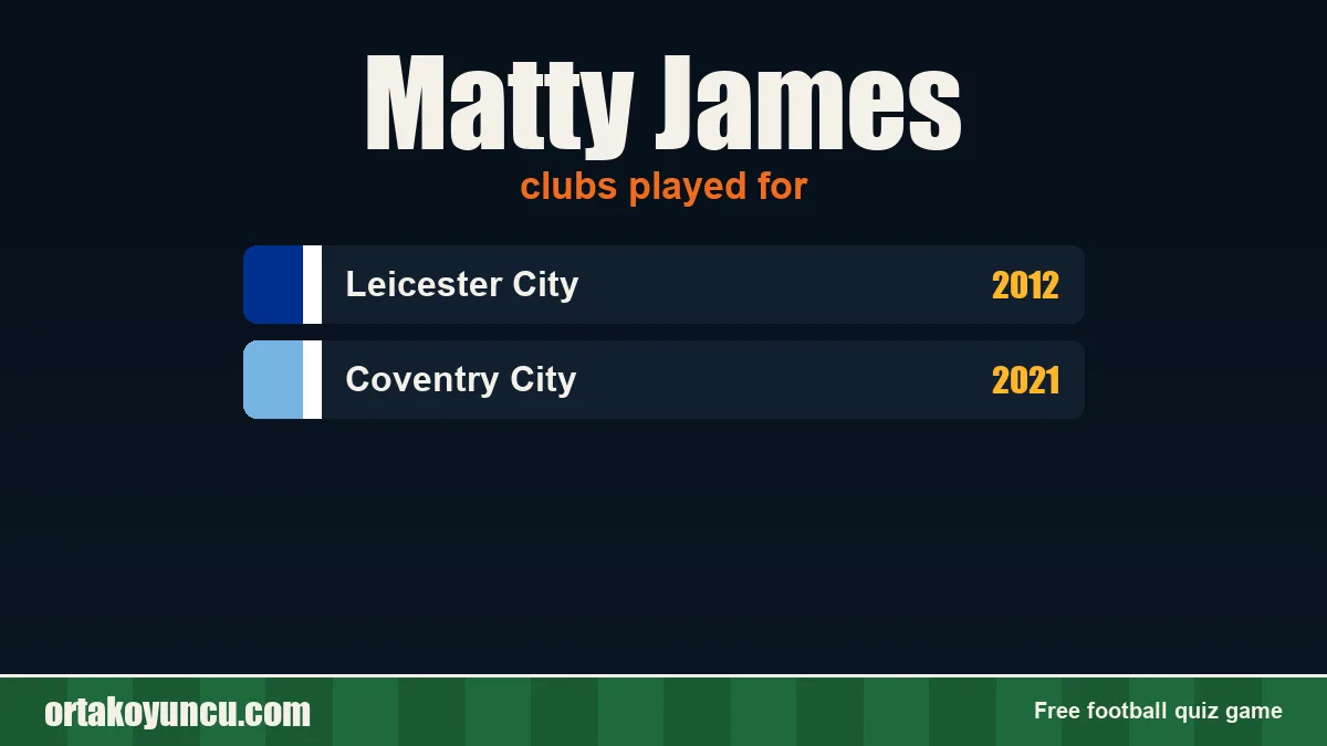 Matty James: clubs and years