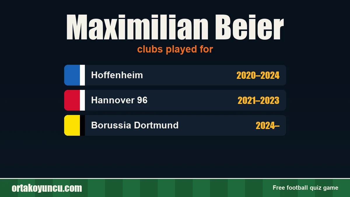 Maximilian Beier: clubs and years