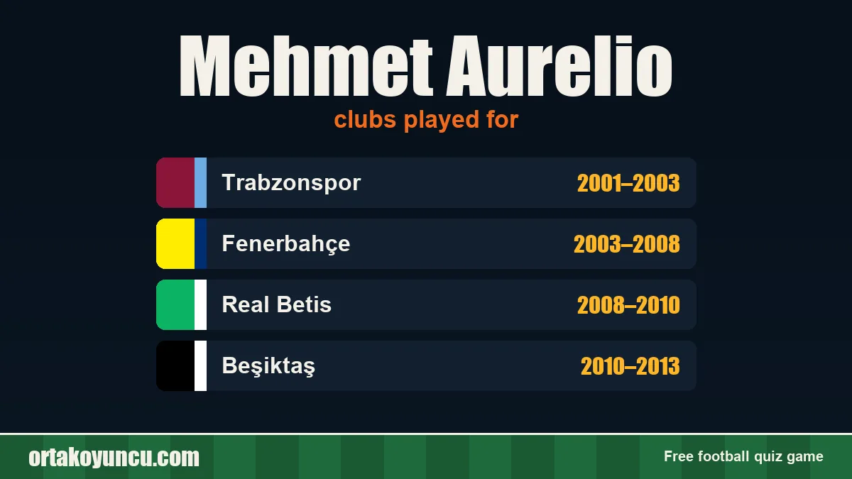 Mehmet Aurelio: clubs and years