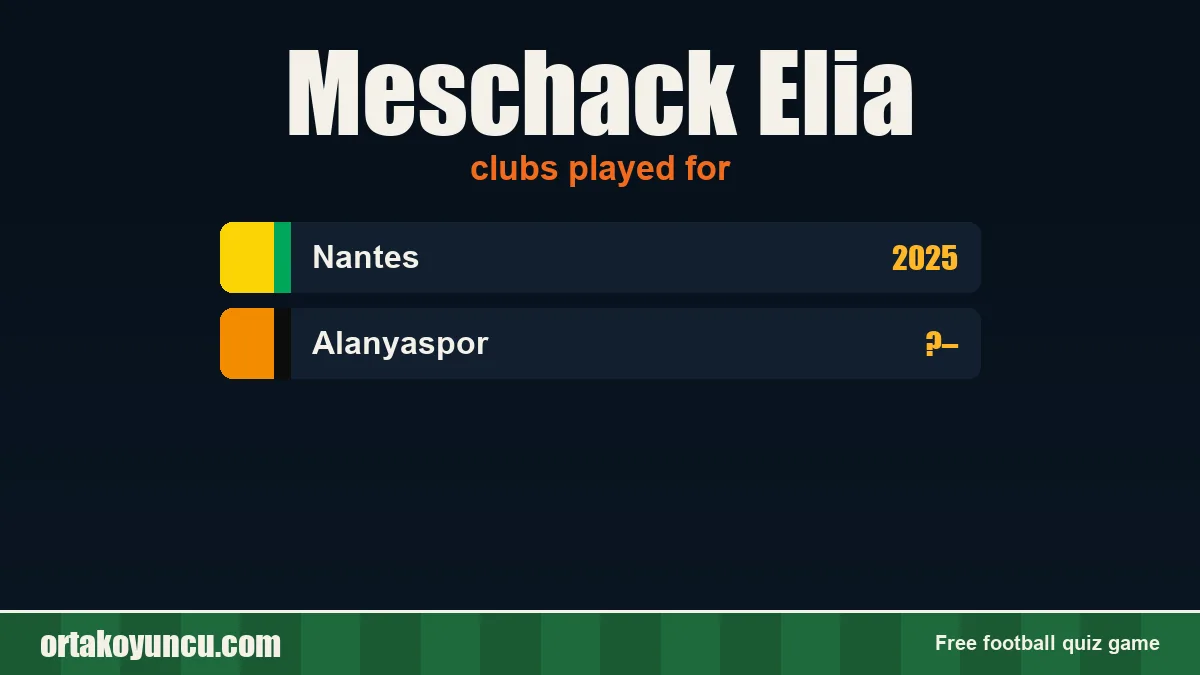 Meschack Elia: clubs and years