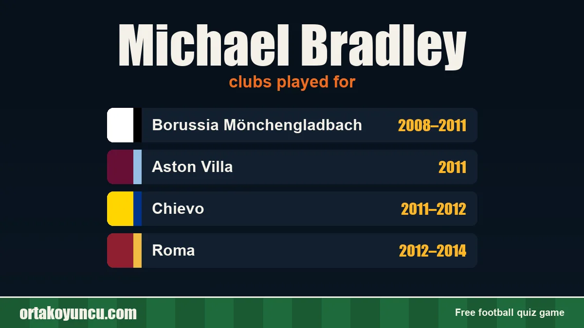 Michael Bradley: clubs and years