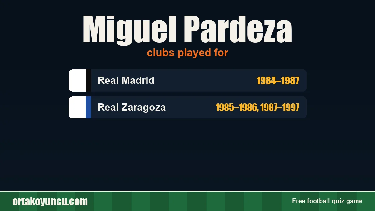 Miguel Pardeza: clubs and years