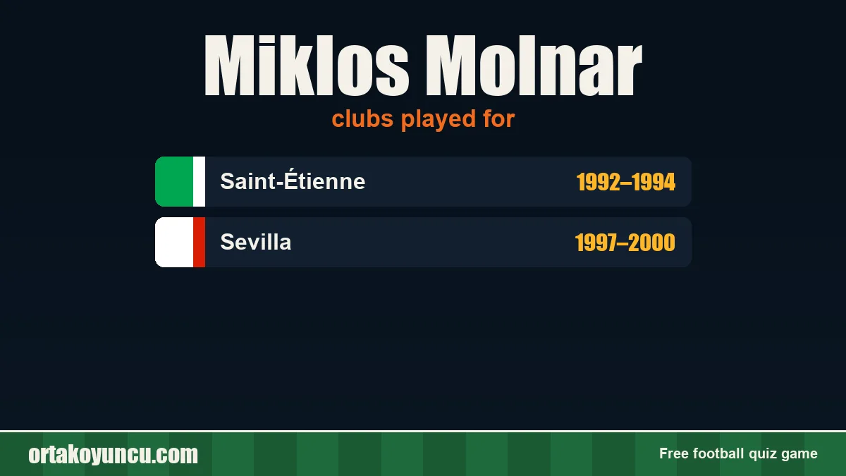 Miklos Molnar: clubs and years