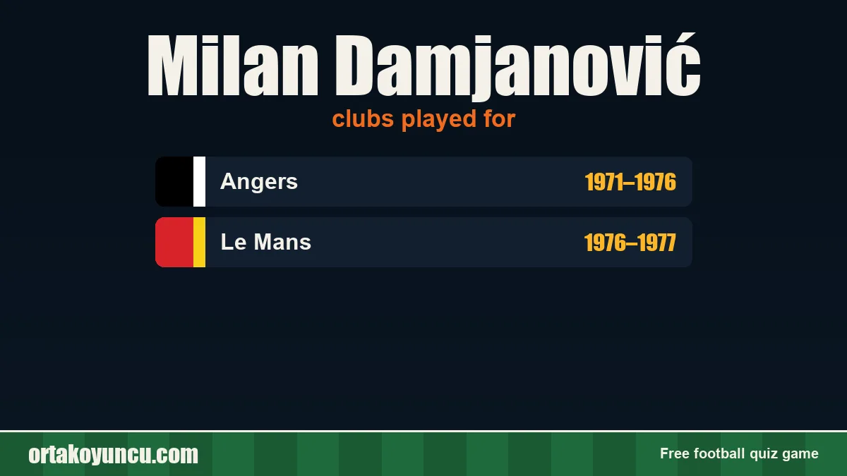 Milan Damjanović: clubs and years