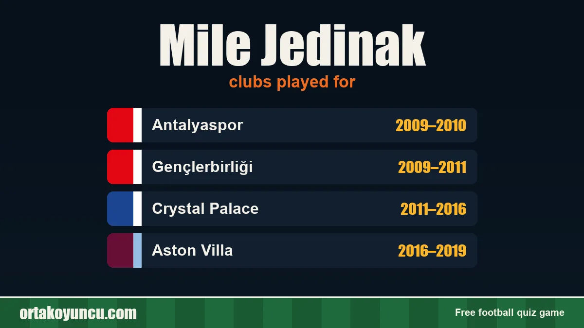 Mile Jedinak: clubs and years