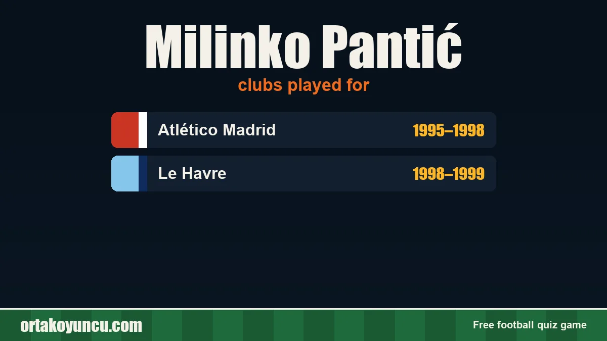 Milinko Pantić: clubs and years