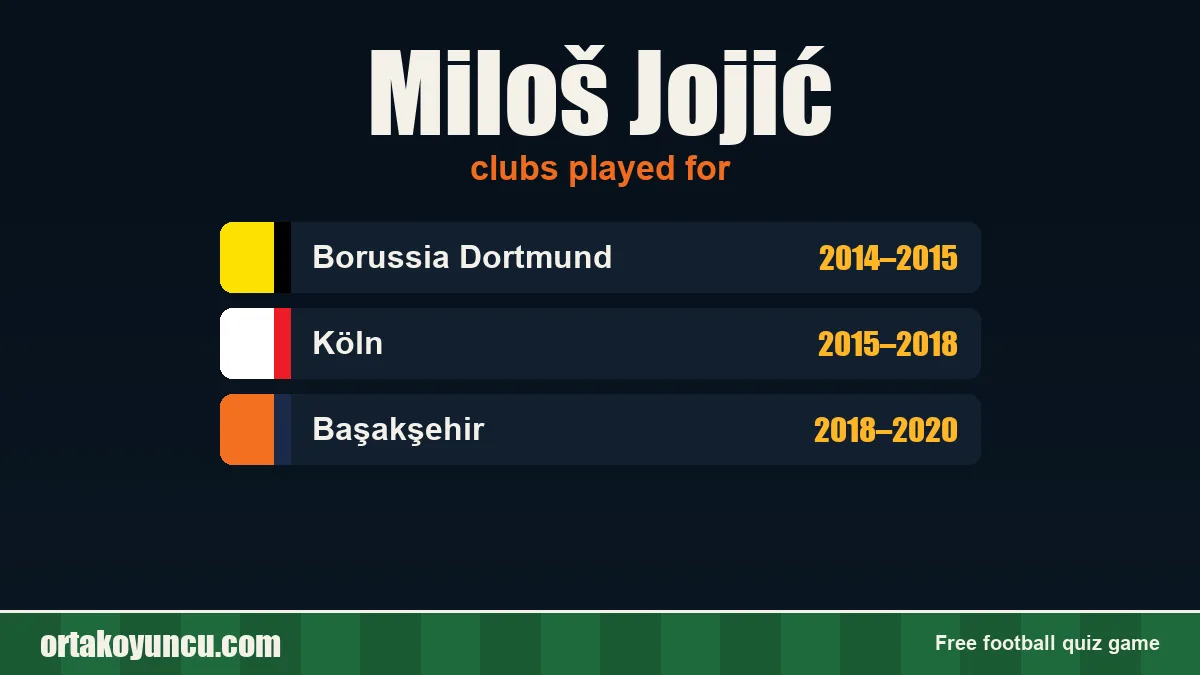 Miloš Jojić: clubs and years