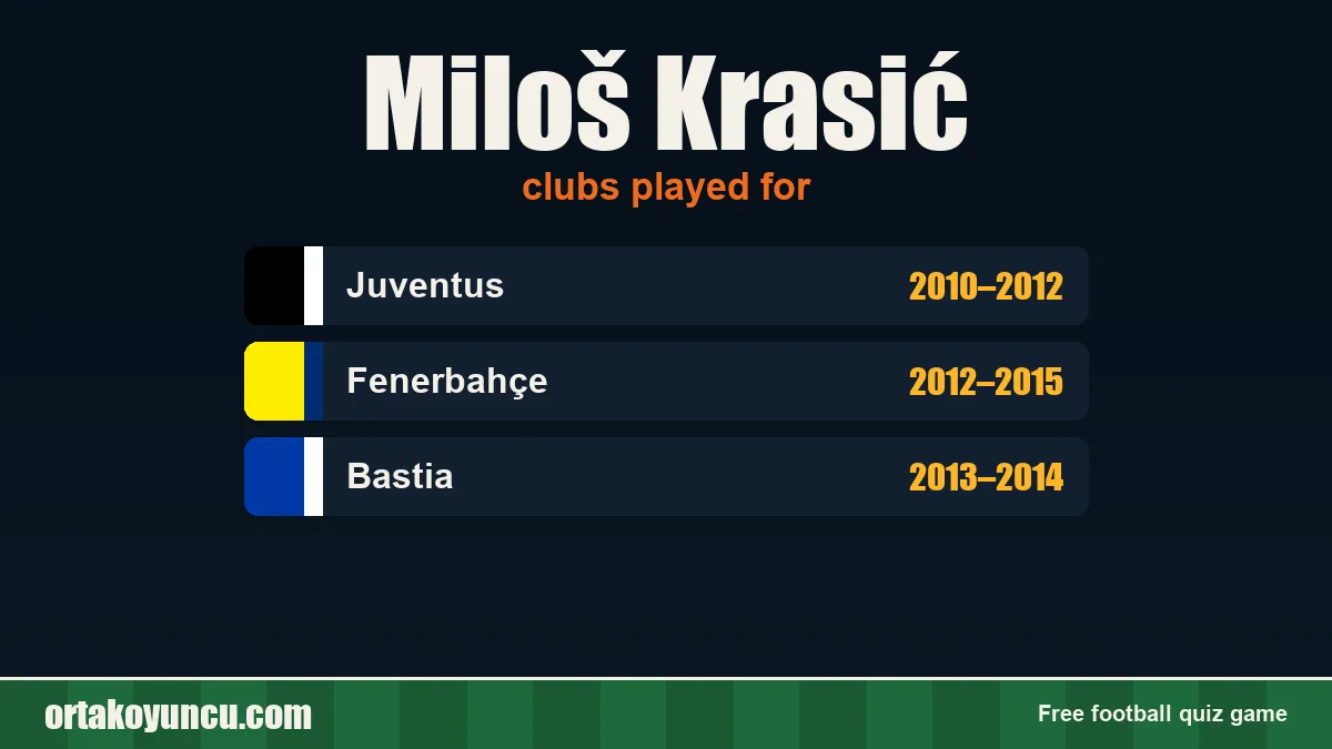 Miloš Krasić: clubs and years