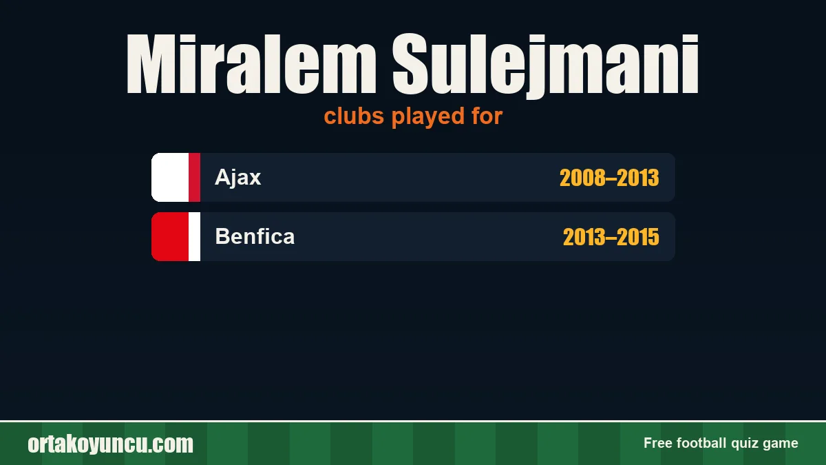 Miralem Sulejmani: clubs and years