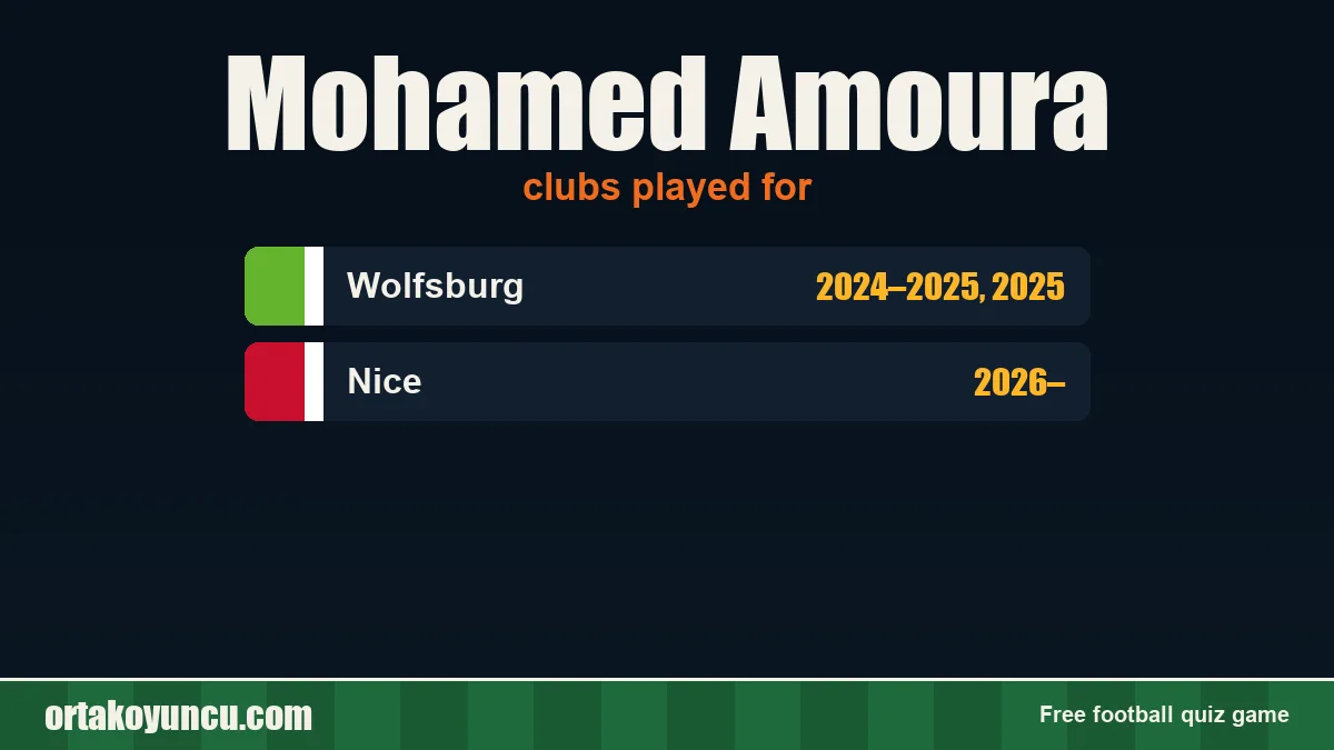 Mohamed Amoura: clubs and years