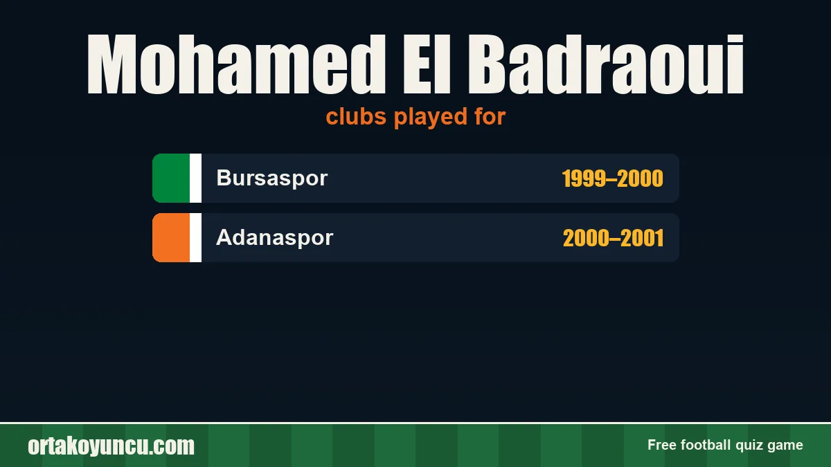 Mohamed El Badraoui: clubs and years