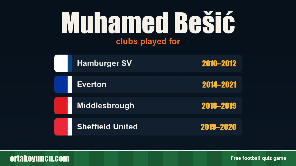 Muhamed Bešić: clubs and years