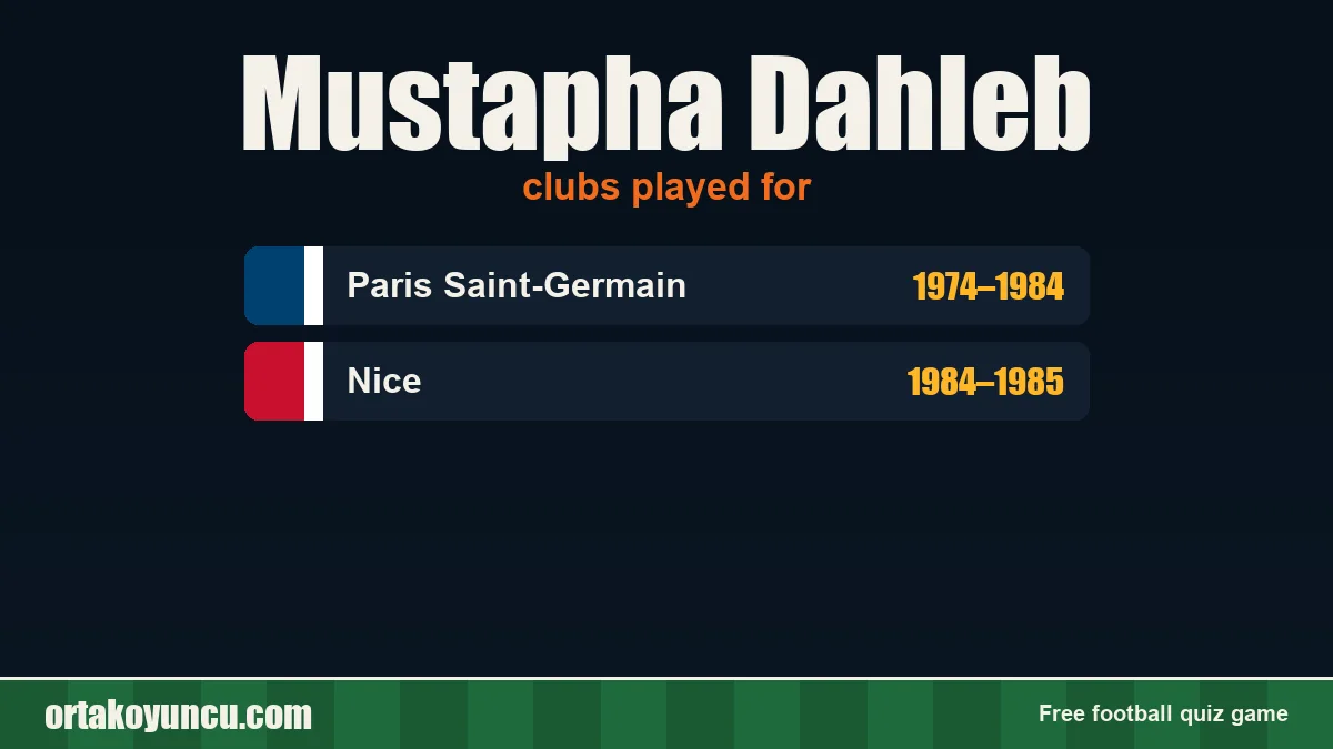Mustapha Dahleb: clubs and years