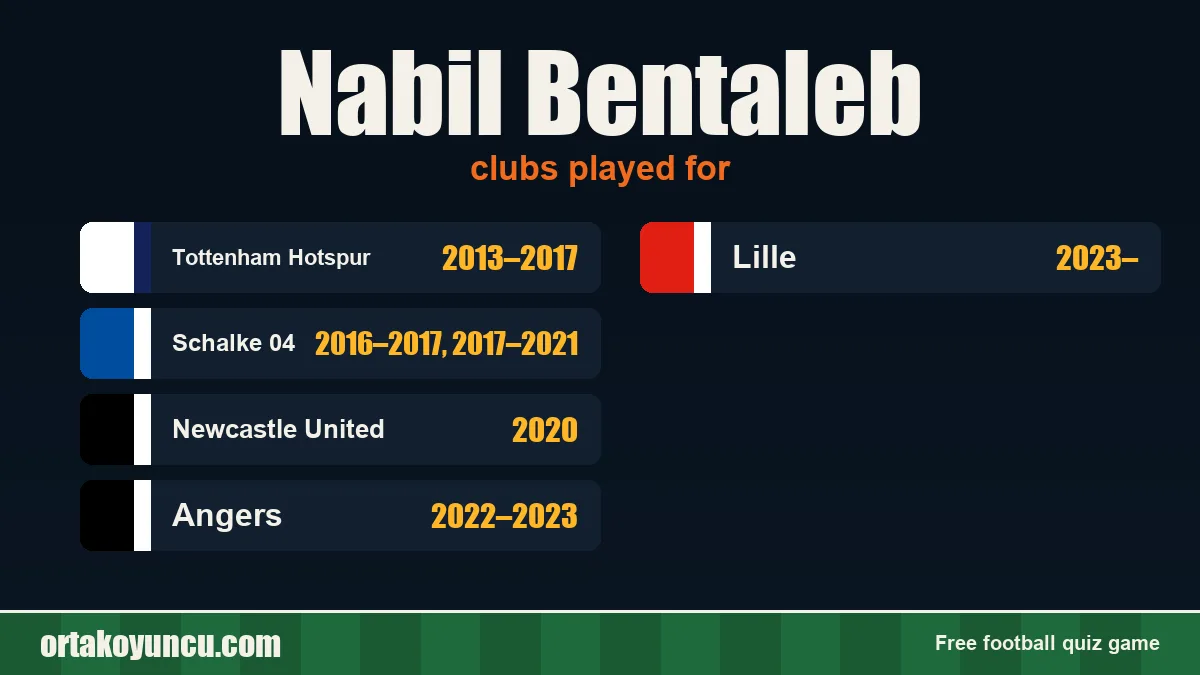 Nabil Bentaleb: clubs and years