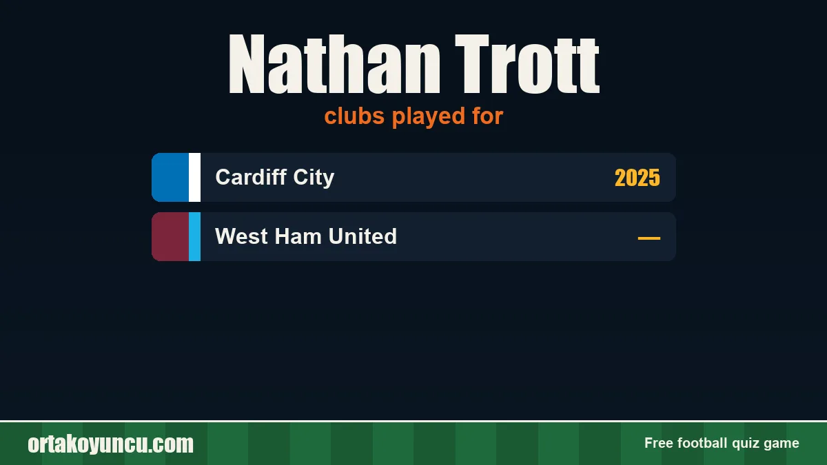 Nathan Trott: clubs and years