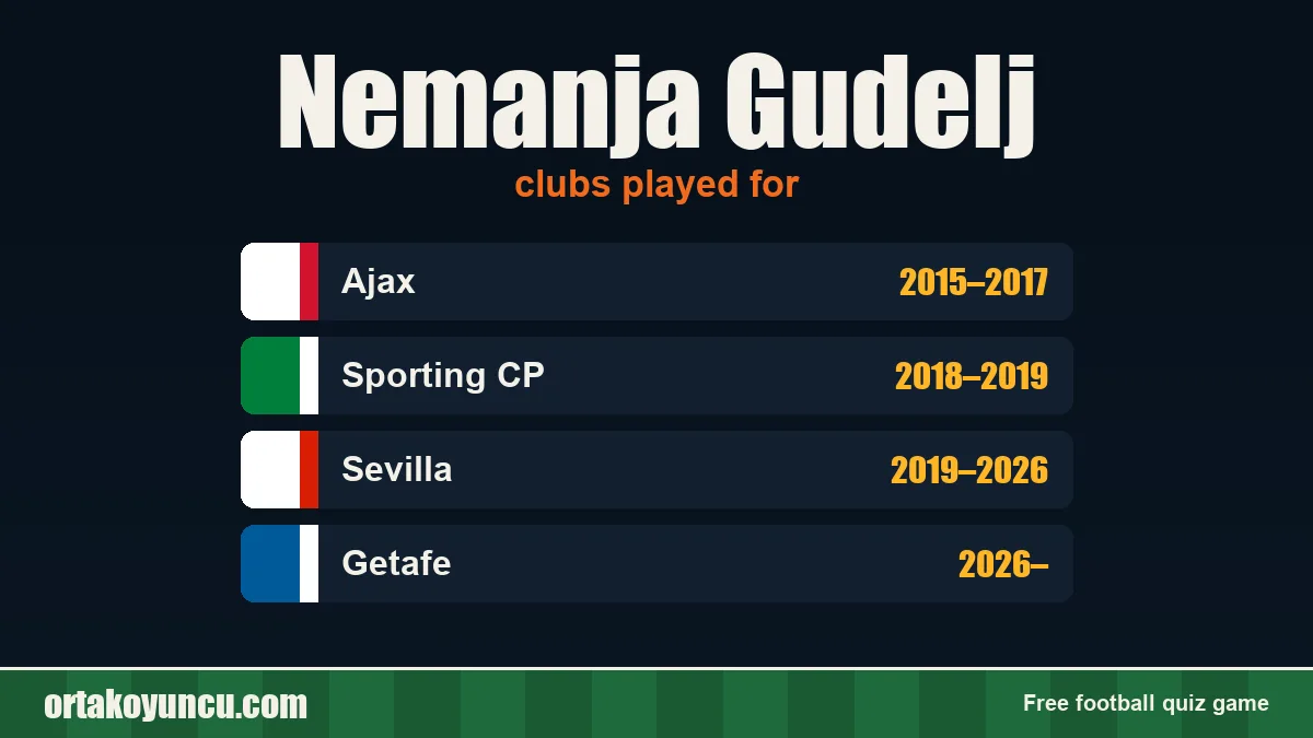 Nemanja Gudelj: clubs and years