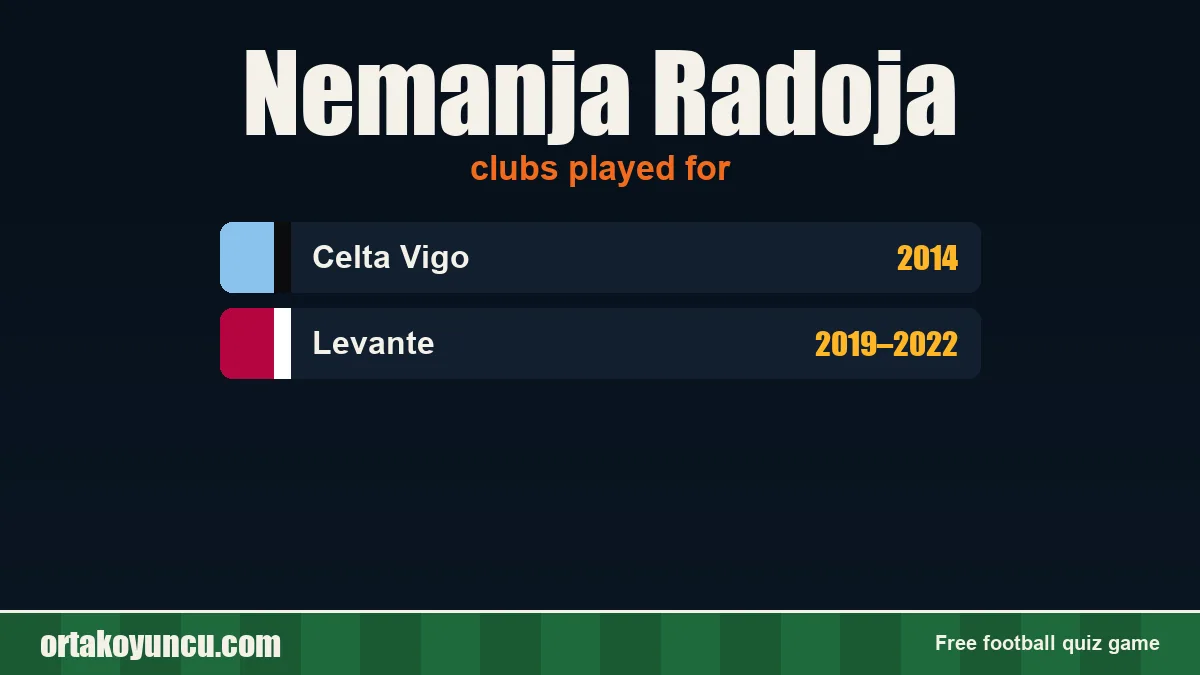 Nemanja Radoja: clubs and years