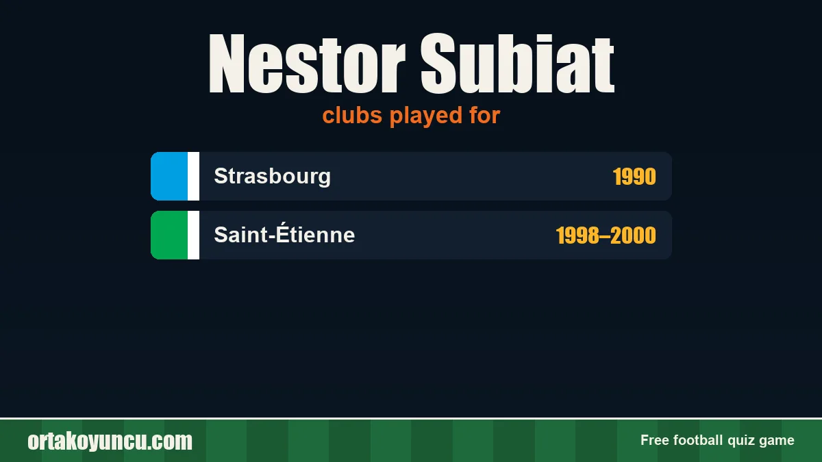 Nestor Subiat: clubs and years