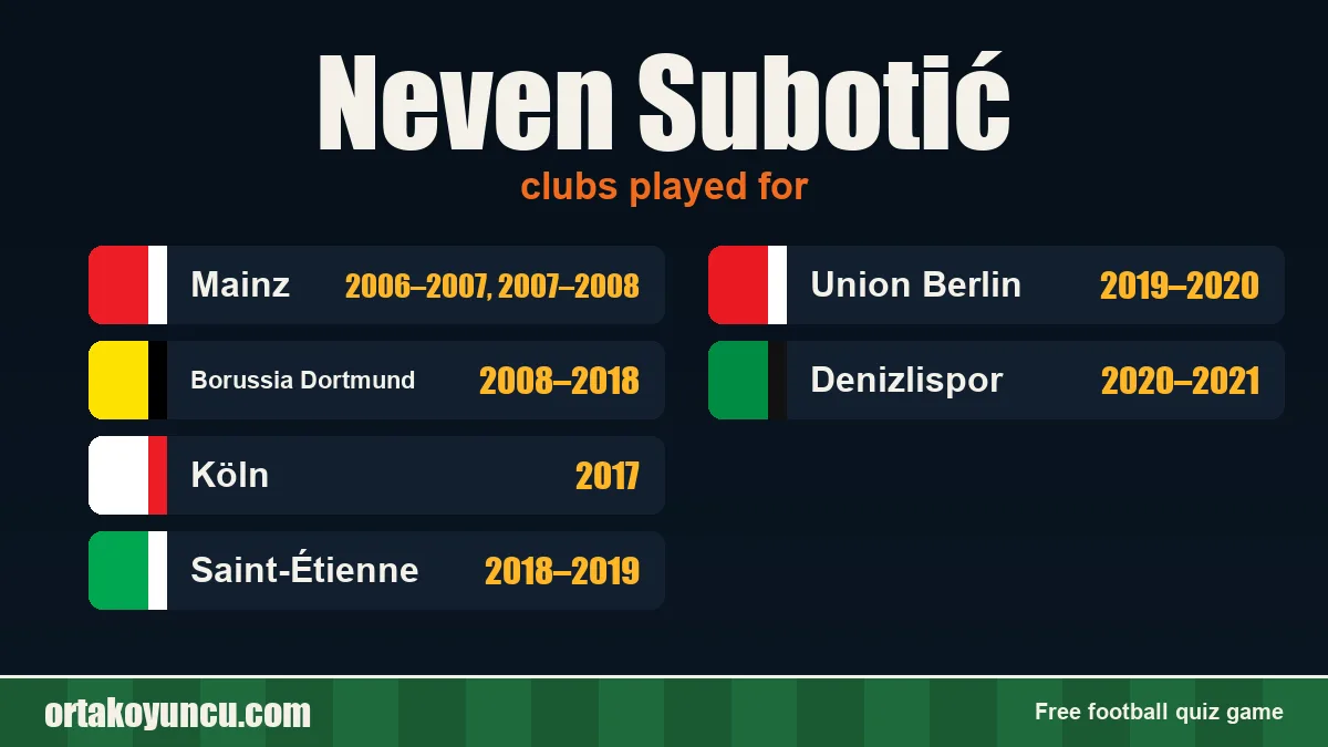 Neven Subotić: clubs and years