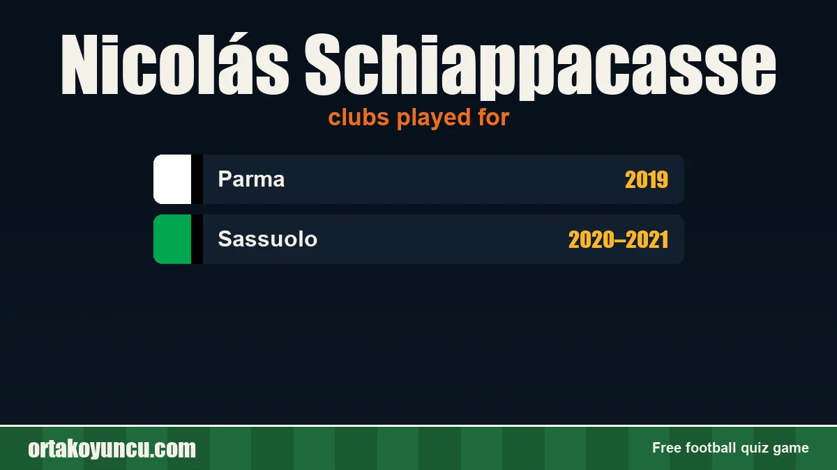 Nicolás Schiappacasse: clubs and years