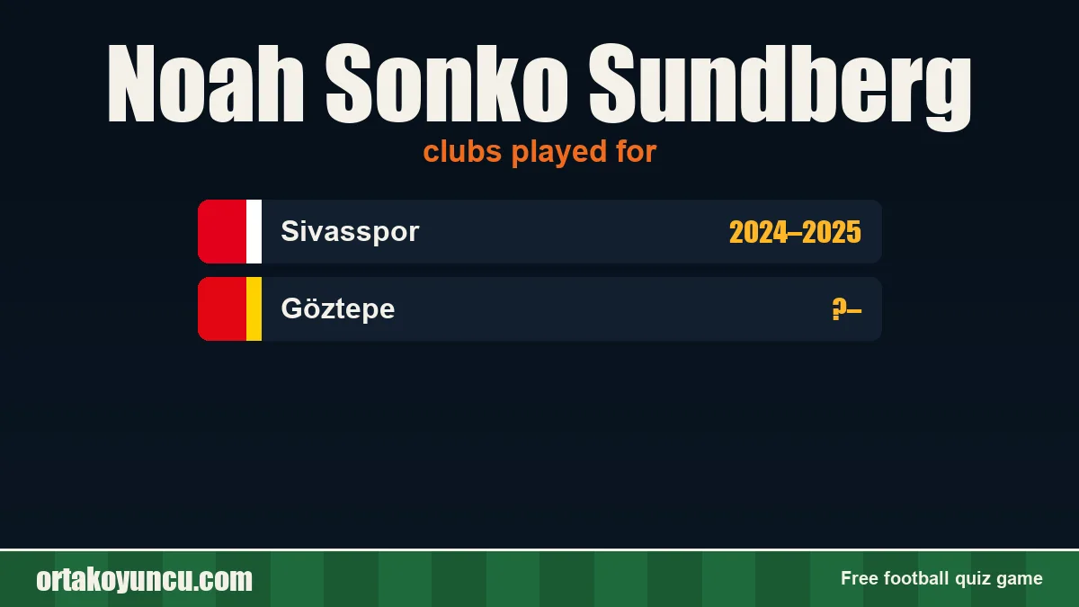 Noah Sonko Sundberg: clubs and years