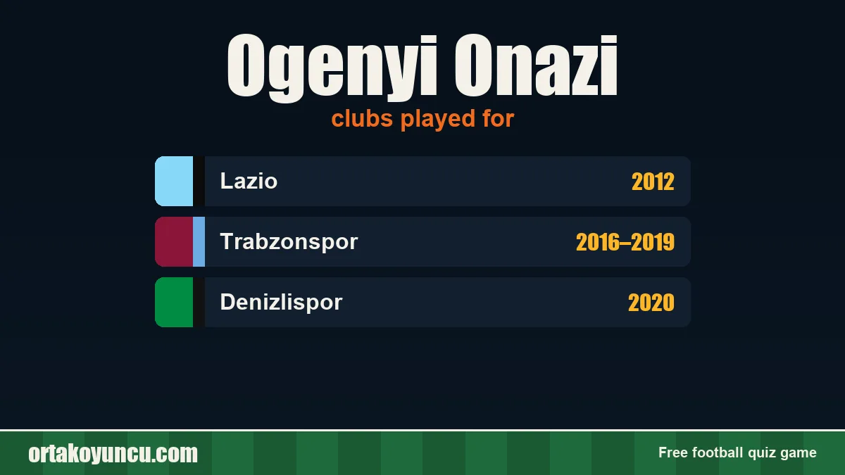 Ogenyi Onazi: clubs and years