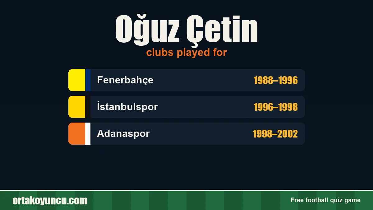 Oğuz Çetin: clubs and years