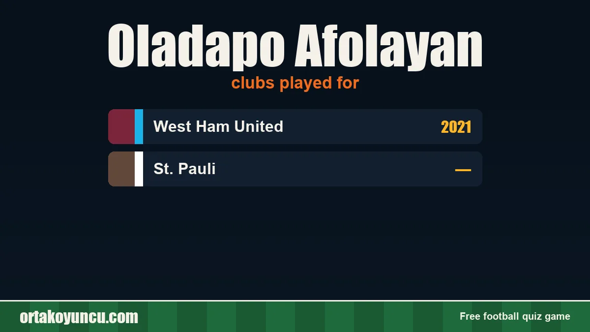Oladapo Afolayan: clubs and years