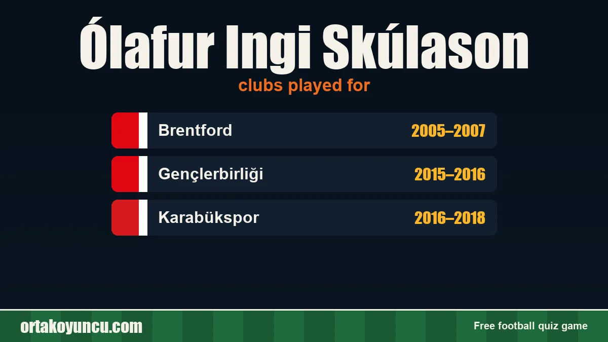 Ólafur Ingi Skúlason: clubs and years