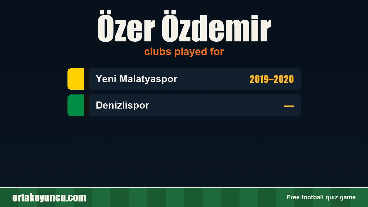 Özer Özdemir: clubs and years