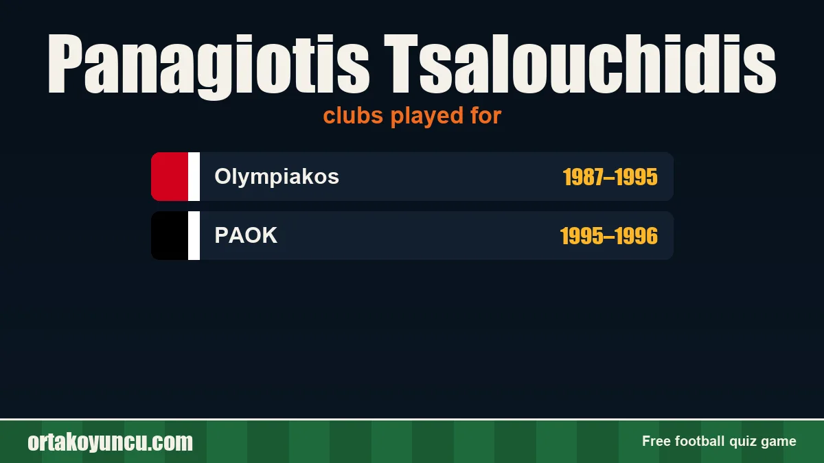 Panagiotis Tsalouchidis: clubs and years