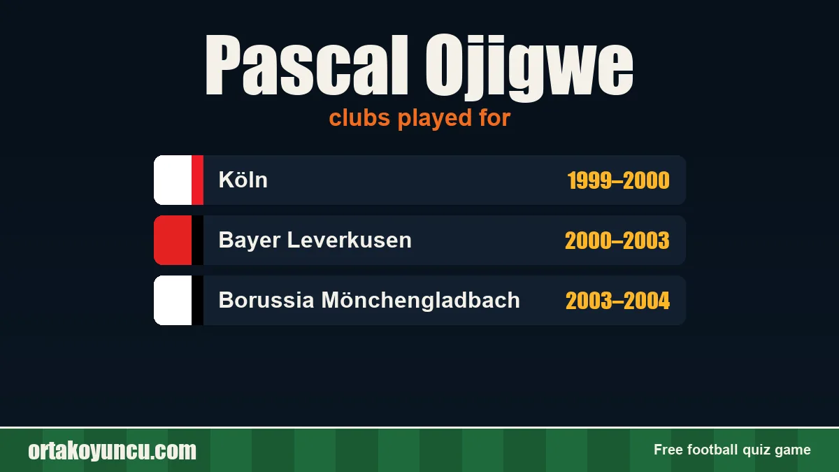 Pascal Ojigwe: clubs and years