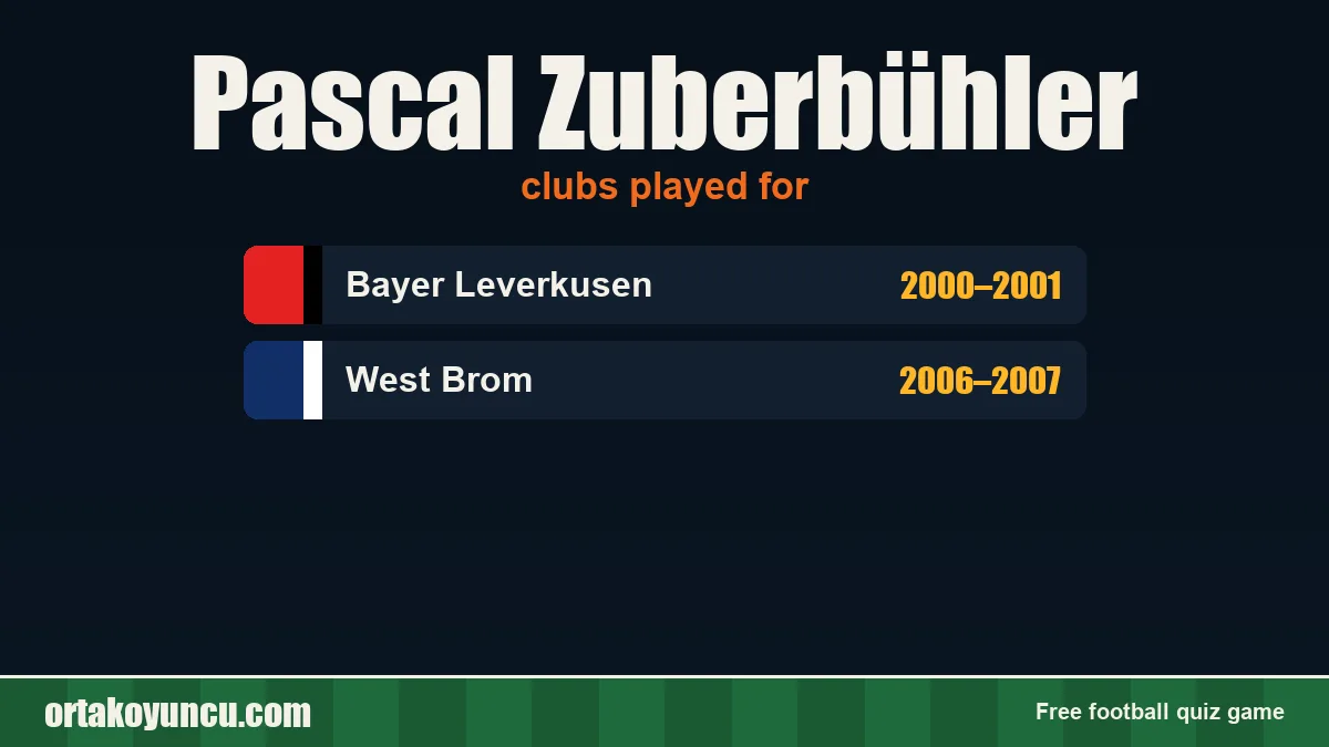 Pascal Zuberbühler: clubs and years