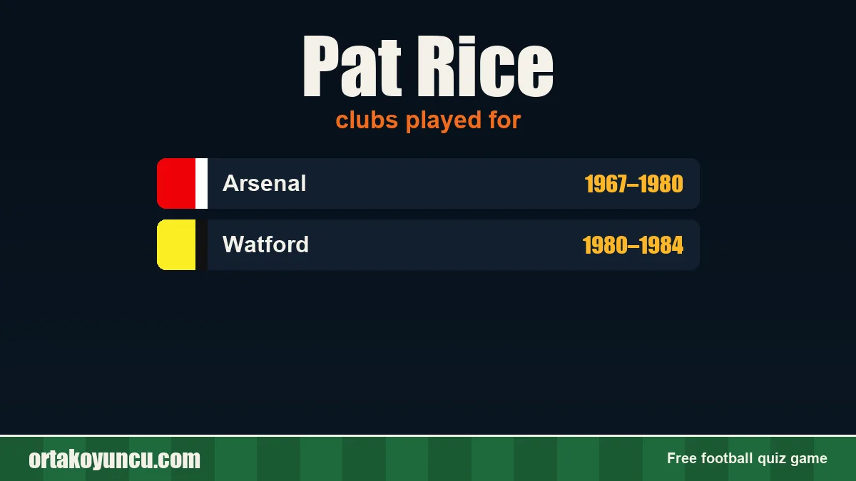 Pat Rice: clubs and years