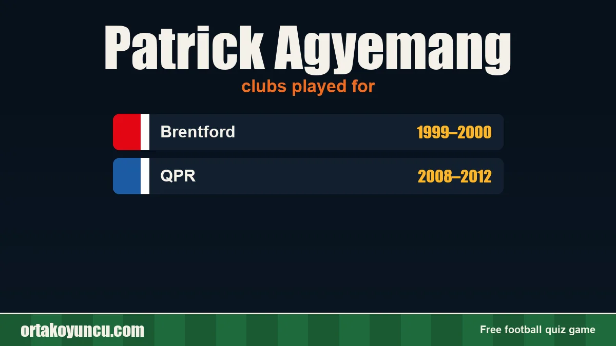 Patrick Agyemang: clubs and years