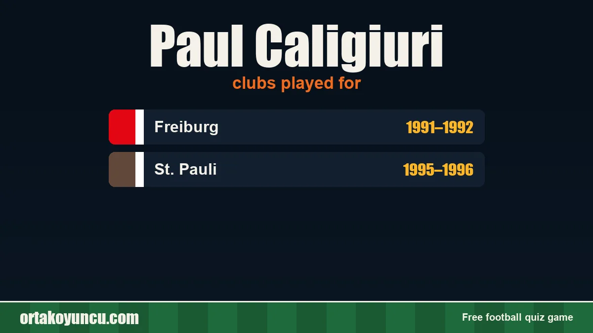 Paul Caligiuri: clubs and years