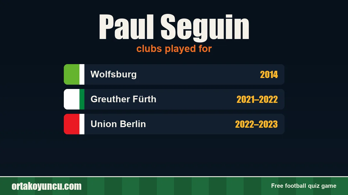 Paul Seguin: clubs and years