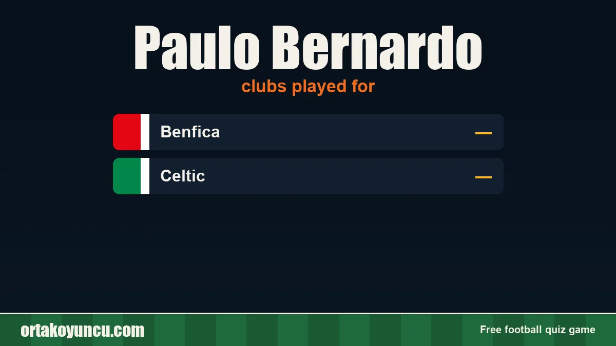 Paulo Bernardo: clubs and years