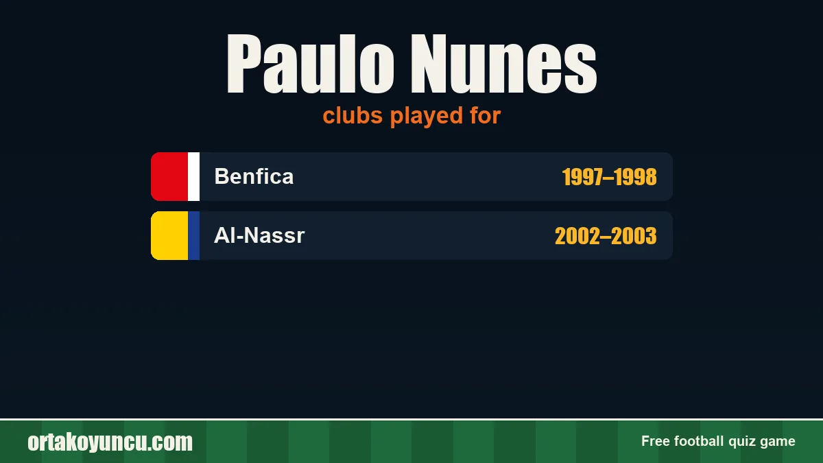 Paulo Nunes: clubs and years