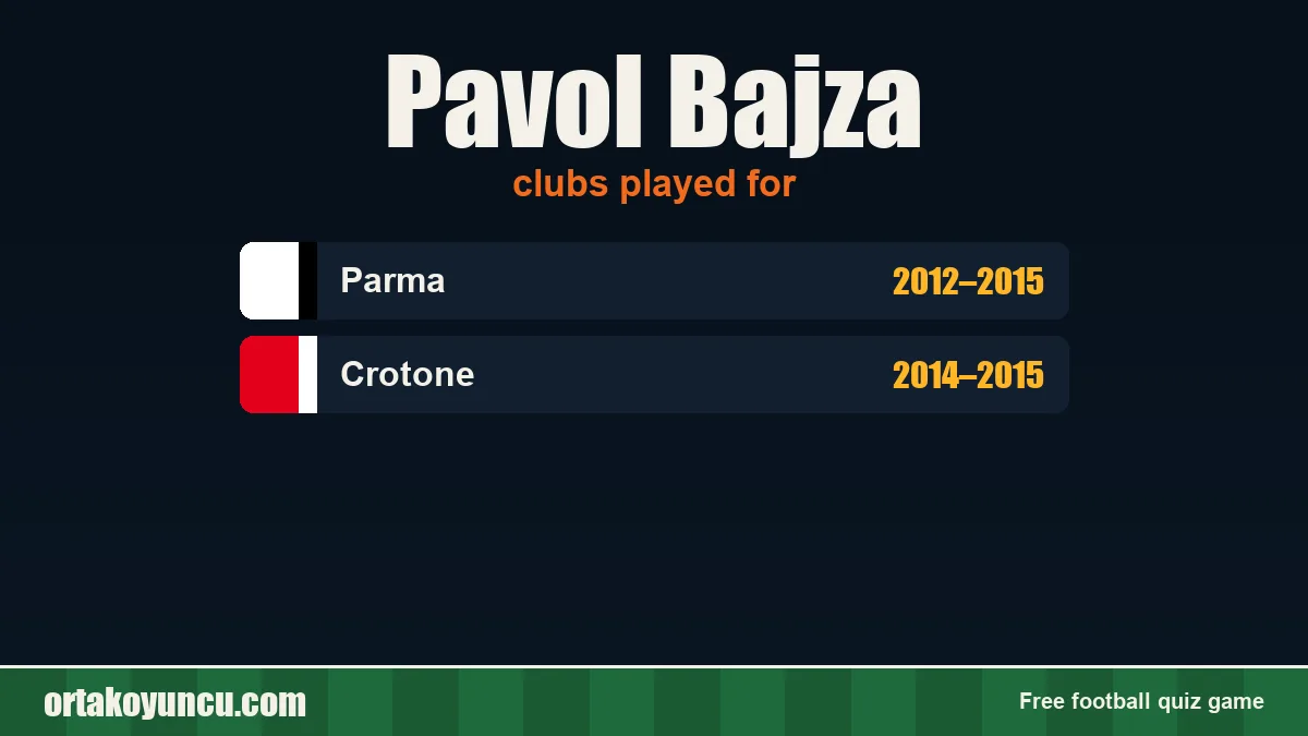 Pavol Bajza: clubs and years