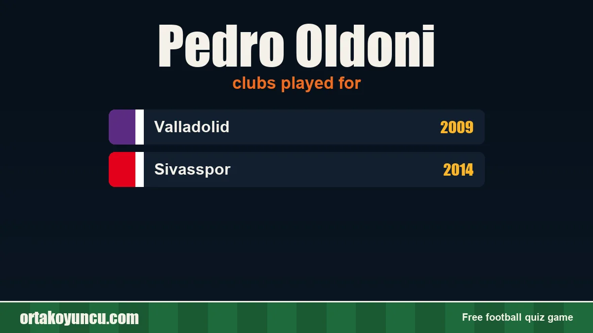 Pedro Oldoni: clubs and years