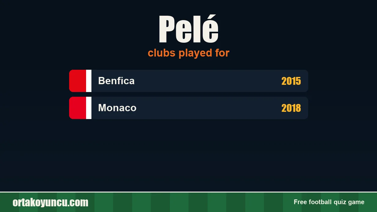 Pelé: clubs and years
