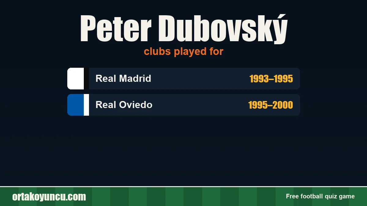 Peter Dubovský: clubs and years