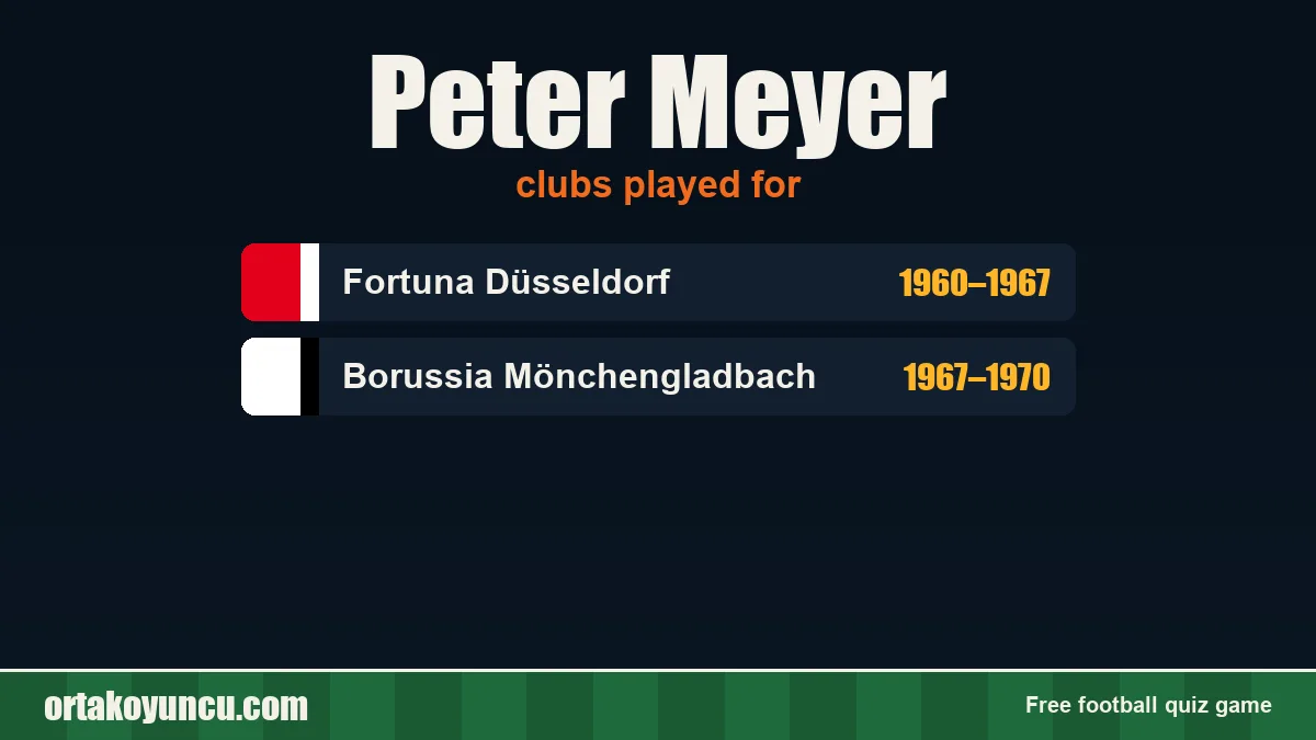 Peter Meyer: clubs and years