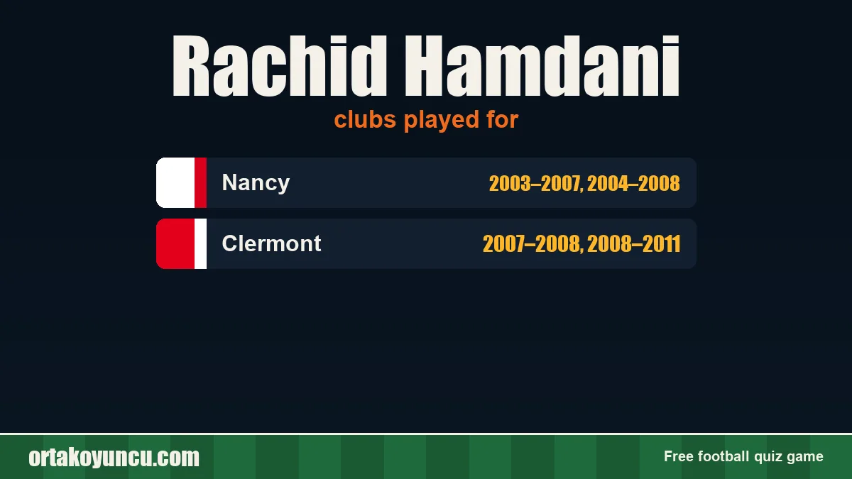 Rachid Hamdani: clubs and years